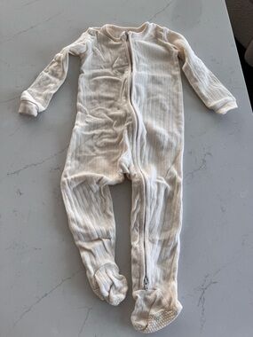Colored Organics Cream Footed Bi-Zipper Sleeper